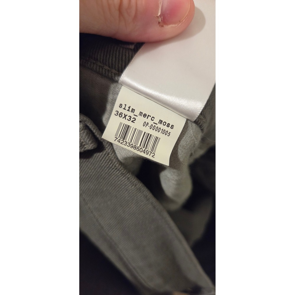 Mott & Bow Mercer Slim Jeans Mens 36x32 Moss Olive Green Stretch Denim Pants - Picture 8 of 8